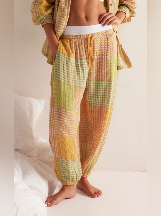 Intimately By Free People Pants - NWT Free People S Intimately Night After Night Pants in Lemon 🍋 Lime 🍋‍🟩 Combo